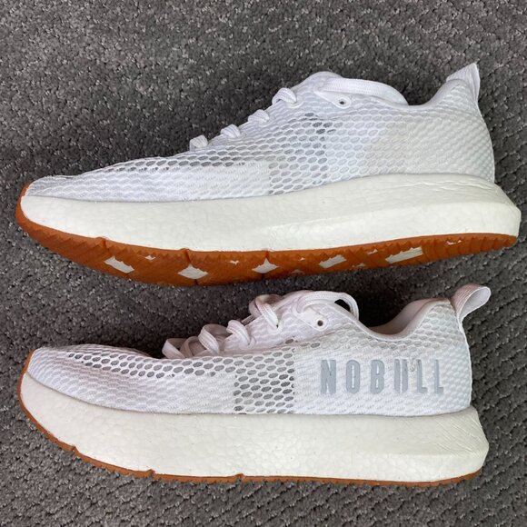 NOBULL Drive Mesh Shoes Sneakers Mens 7 Womens 8.5 White Gum Soles - Picture 7 of 14